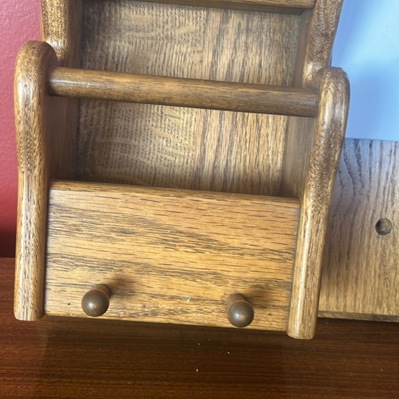 Like new solid oak organizer - Picture 3 of 13